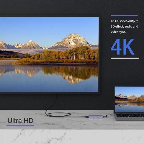 موزع USB C 6 في 1، محول USB C، قاعدة USB C عرض مزدوج 4K HDMI، USB 3.0/2.0، شحن PD 100 وات، قارئ بطاقة SD/TF، ​​متوافق مع Surface Pro والكمبيوتر المحمول والكمبيوتر اللوحي in Saudi Arabia