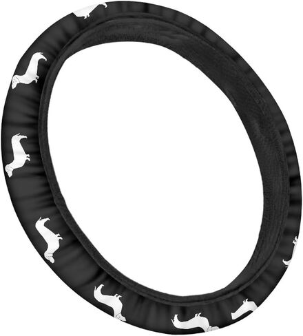 Dachshund Automotive Steering Wheel Cover Car Interior Accessories Soft Texture Washable Car Steering Wheel Cover in Saudi Arabia