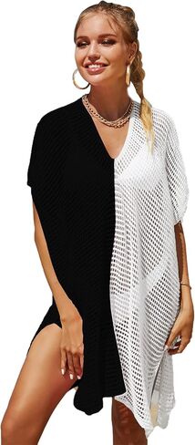 Spmor Women Summer Bathing Suit Cover Ups for Beach Pool Swimwear V Neck Crochet Dress in Saudi Arabia