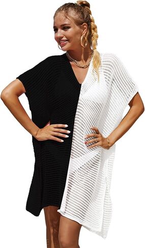 Spmor Women Summer Bathing Suit Cover Ups for Beach Pool Swimwear V Neck Crochet Dress in Saudi Arabia