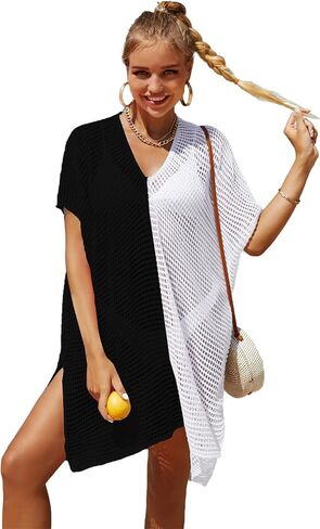 Spmor Women Summer Bathing Suit Cover Ups for Beach Pool Swimwear V Neck Crochet Dress in Saudi Arabia