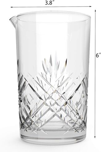 Jucoan 2 حزمة 24oz الكريستال كوكتيل خلط الزجاج، سميكة المرجحة أسفل كوكتيل اثارة الزجاج خلط إبريق للبار، أداة الملحقات النادل in Saudi Arabia