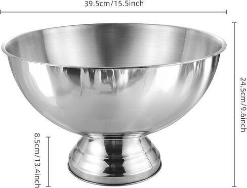 دلو ثلج كبير الحجم سعة 12 لتر، دلو شمبانيا من الفولاذ المقاوم للصدأ للحفلات مع أداء رائع وتصميم أنيق، فضي، SM-BT-001 in Kuwait