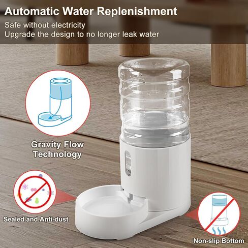 CZPET 4L Pet Water Dispenser (2 Pack) Unplugged Automatic Water Bowl Dispenser Gravity Water Dispenser for Cats Water Self Feeder Dog Fountain Dogs Bowl Bottles for Puppy Kitten in Saudi Arabia