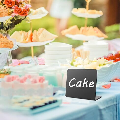 لافتات سبورة صغيرة من ONUPGO للطعام، 12 قطعة من لافتات السبورة على الطاولة، لافتات طاولة محفوظة مزدوجة الجوانب، لافتات سبورة صغيرة قابلة لإعادة الاستخدام للبوفيه - سهلة الكتابة والمسح in Kuwait