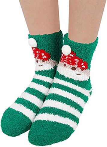 Zmart Fuzzy Animal Love Heart Pattern Socks for Women Girls Colorful Indoors Striped Fluffy Slipper Socks in Kuwait