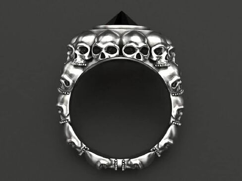 Skull Ring for Men, Gothic Demon Skull Head Ring, Birthstone Death Skull Skeleton Ring, Punk Rock Gemstone Skull Ring, Hip Hop Halloween Skull Biker Ring, Viking Skull Jewelry in Saudi Arabia