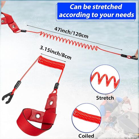 Stop Kill Safety Lanyards Floating Safety Switch Lanyards Boat Engine Emergency Stop Tether Cord Universal Boat Motor in Saudi Arabia