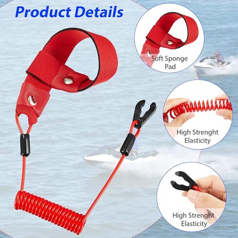 Stop Kill Safety Lanyards Floating Safety Switch Lanyards Boat Engine Emergency Stop Tether Cord Universal Boat Motor in Saudi Arabia
