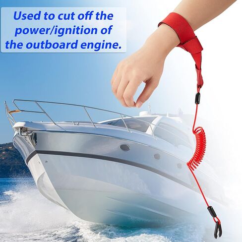 Stop Kill Safety Lanyards Floating Safety Switch Lanyards Boat Engine Emergency Stop Tether Cord Universal Boat Motor in Saudi Arabia