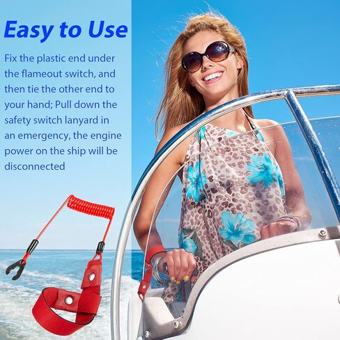 Stop Kill Safety Lanyards Floating Safety Switch Lanyards Boat Engine Emergency Stop Tether Cord Universal Boat Motor in Saudi Arabia