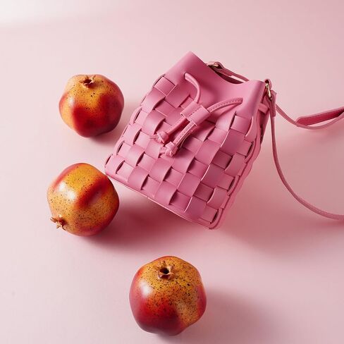 TIJN Tote Bag for Women, Mini Bucket Crossbody Top-Handle Vegan Leather Small Sized Retro Handbag (Ailin) in Kuwait