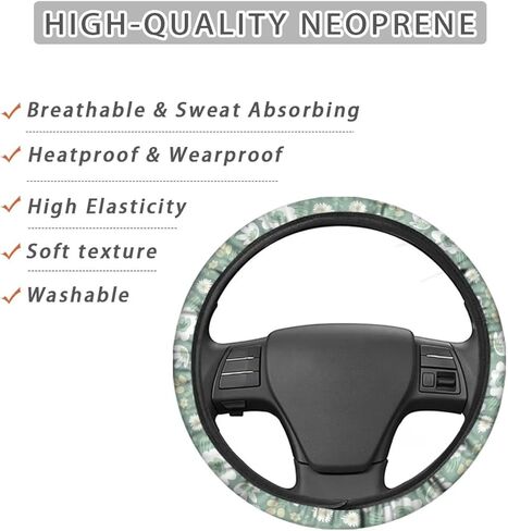 Dachshund Automotive Steering Wheel Cover Car Interior Accessories Soft Texture Washable Car Steering Wheel Cover in Saudi Arabia
