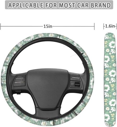 Dachshund Automotive Steering Wheel Cover Car Interior Accessories Soft Texture Washable Car Steering Wheel Cover in Saudi Arabia
