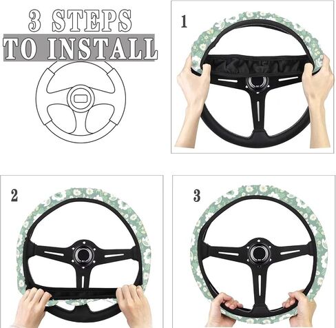Dachshund Automotive Steering Wheel Cover Car Interior Accessories Soft Texture Washable Car Steering Wheel Cover in Saudi Arabia