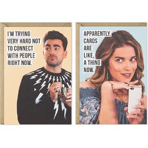 مجموعة Hallmark Shoebox مكونة من 2 بطاقات عيد ميلاد مضحكة من Schitt's Creek، بطاقات تهنئة (أحب ذلك من أجلك)