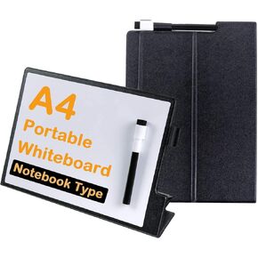 Portable Small White Board Dry Erase Board with Stand 9" x 12" Magnetic Whiteboard Desktop Small Whiteboard with Pink PU Cover Case for Kids, Adult, Office, Home, School