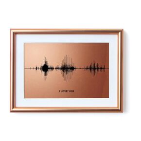 I Love You Soundwave Art - Bronze Visible Voice Print for 8th Wedding Anniversary for her or him, Mother's Father's day Gift for Mom and Dad