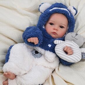 BABESIDE Lifelike Reborn Baby Dolls Boy Tate - 17 بوصة جسم ناعم وواقعي لحديثي الولادة دمى أطفال قابلة للوضع بأطراف حقيقية مع صندوق هدايا للأطفال بعمر 3 سنوات فما فوق