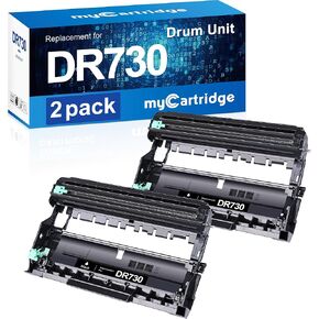 myCartridge Compatible DR730 Drum Unit Replacement for Brother DR-730 DR730 DR 730 to Compatible with MFC-L2710DW MFC-L2750DW HL-L2370DW HL-L2395DW DCP-L2550DW HL-L2350DW Printer (2 Drum, NOT Toner)