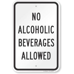 SmartSign - K-1009-AL-12x18 لافتة "ممنوع تناول المشروبات الكحولية" | ألومنيوم مقاس 12 × 18 بوصة in Kuwait
