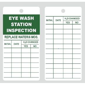 3x6'' Eye wash Station Green Inspection Record Plastic Card Waterproof Tags 15 PCS