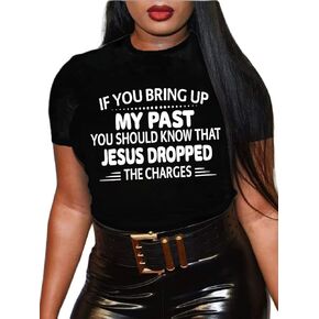LovelyWholesale Women Graphic Tees Slogan Letter Print Casual Summer Tops Short Sleeve T Shirts