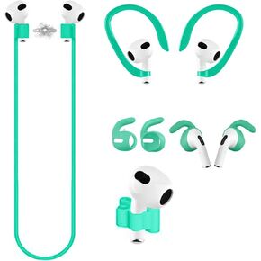 4 in 1 Anti-Lost Accessories for Airpods 3, Airpods 3 Strap Magnetic Cord, Ear Hooks and Covers Compatible with Airpod 3rd, Watch Band Holder, White