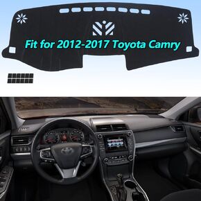Dashboard Cover Flannel Dash Mat Custom Compatible with 2012 2013 2014 2015 2016 2017 Toyota Camry, Anti-Glare, Anti-Reflection, No Peculiar Smell