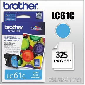 Brother LC61Y -Ink Cartridge, 325 Page-Yield, Yellow