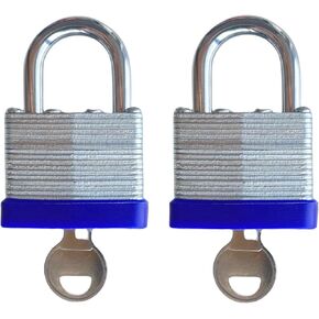 Lock Outdoor Padlocks, Laminated keyed Padlock, 1-9/16 in Wide Body, Padlock Set with Keys (2Pack)