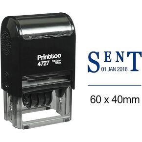 Printtoo Self Inking Dater Stamp with Sent Text Office Stationery Date Rubber Stamp-Blue