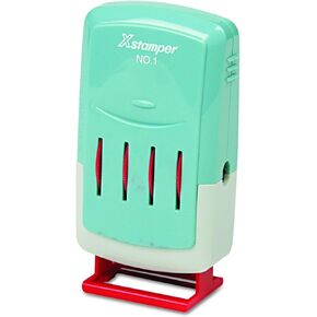 Xstamper ECO-GREEN 52111 VersaDater Line Dater, Message Dater, 1 x 5/32, Pre-Inked, Red