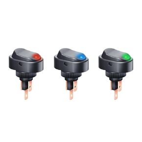 3 Pack Led Oval Rocker Switch 3Pin ON-OFF SPST Marine Toggle Switch for Car Boat Golf Cart Motorcycle Dashboard Replacement 12V RV Light Power Switch