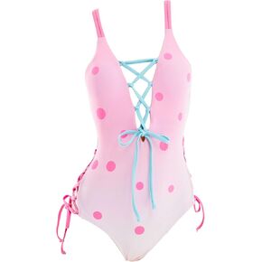 haikyuu Women Anime One Piece Swimsuit Set Swimwear Outfit Kawaii Bathing Suit Sexy Pink Blue