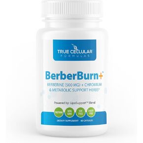 BerberBurn+: Berberine supplement, Magnesium & Chromium Capsules for Daily Wellness & Energy, Boost Vitality and Maintain Balance, Essential Nutrients for Health, 60 Count
