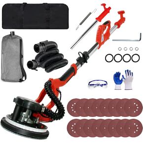 ماكينة صنفرة الحوائط الجافة، ماكينة صنفرة الحوائط الجافة الكهربائية بقدرة 850 وات مع استخلاص الغبار بالشفط، أداة إزالة السقف والسقف الفشار 7.2 أمبير، 6 سرعات متغيرة 900-1800 دورة في الدقيقة، 16 قرص سنفرة، محرك نحاسي نقي، IP20 مقاوم للماء in Kuwait