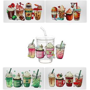 5pcs Glass Cup Butterfly Waterproof Transfer Stickers for 16 Oz Water Bottle,Laptop,DIY Art Decorate Aesthetic UV Dtf Wraps for Female Adults Kids Teens Classroom Office Optimal Motivational SL048