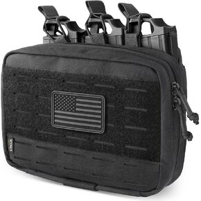 WYNEX Tactical Molle Mag Pouch of Laser-Cut Design, Triple Tactical Magazine Pouch for M4/M16 Mag, Molle Admin Tool Pouches for Quick Access, Organizer Medical EMT Bag Included Patch