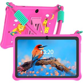 PRITOM Lanyard Kids Tablet 7 inch, 32GB Toddler Tablet Android 13 with WiFi, Dual Camera, Education, Games, Kids Software Pre-Installed, Parental Control, Blue