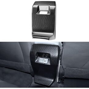 INTGET Rear Seat AC Vent Cover for 2024 Subaru Crosstrek Accessories & 2024 Subaru Impreza Accessories Carbon Fiber Rear Center Console Air Condition Outlet Vent Panel Trim Cover(Rear Air Vent Cover)