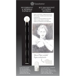 Yasutomo Silverpoint and Mineral Paper Kit, Arts and Crafts Supplies, Black