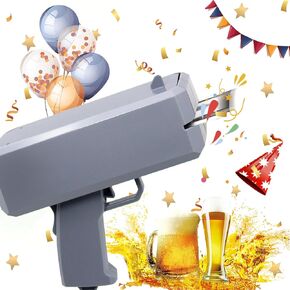Money Gun (Gray), Dollar Gun,Make It Rain Money Spray Gun for Birthday Wedding Party, Night Club with 100 PCS