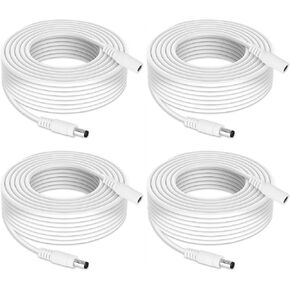Tonton 4 Pack 1.65FT 0.5M DC Power Extension Cable 5.5 mm x 2.1 mm 5521 Male to Female 12V DC Adapter Cord Compatible with CCTV Security IP Camera,Survelliance DVR Standalone,LED Strip,Monitors(Black)