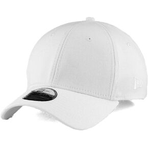New Era Blank Custom 39THIRTY Stretch-Fitted Cap (WHT, S/M)
