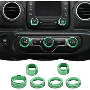 Center Console Air Conditioner Switch Knob Cover & Headlight Knob Cover & Navigation Small Screen Switch Knob Cover Interior Accessories for Jeep Wrangler JL JLU & Gladiator JT 2018-2024,Red