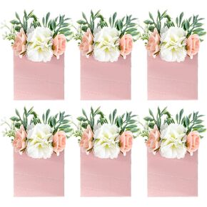 6 Pcs Wedding Boutonniere Pocket Flower Boutonniere for Wedding Ceremony Anniversary Boutonnieres with Pocket for Groom and Groomsmen Dinner Wedding Party(Elegant)
