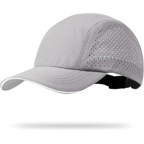 MEJORMEN Mens Quick Dry Mesh Running Cap with Reflective Trim Cooling Breathable Unisex Sports Cap, UPF 50 Unstructured Hat