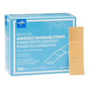 Medline PRM25600H Plastic Adhesive Bandage, 1" Width, 3" Length, Pack of 100