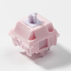 35Pcs Mechanical Keyboard Switches - Chilkey Lotus Pink Linear Switches, 5 Pin PCB Mount Pre Lubed Creamy Switches, POM Housing, UPE Stem Compatible with MX Keycaps for Custome Keyboard
